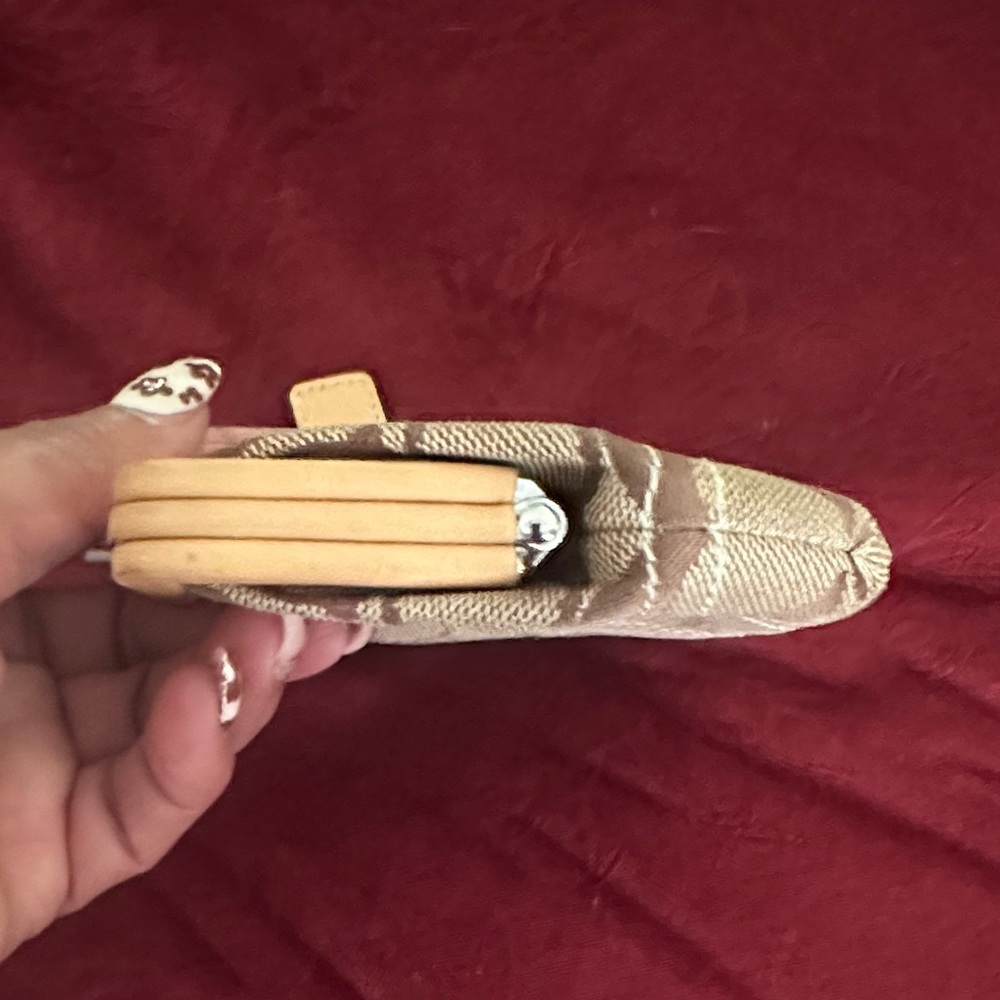 Coach Tan and Brown Signature Wristlet - Picture 6 of 7